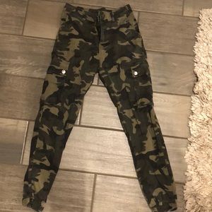 High rise skinny army pants